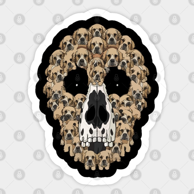 Golden Dog Retriever Skull Puppy Design Cool Dog Lovers Sticker by TopTees